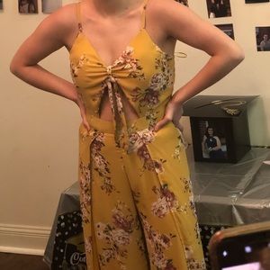 Yellow pantsuit, lightly worn